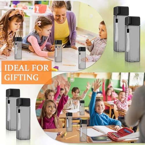 30 Pack Plastic Water Bottles Bulk, 500ml Square Sports Bottles for School — view 3