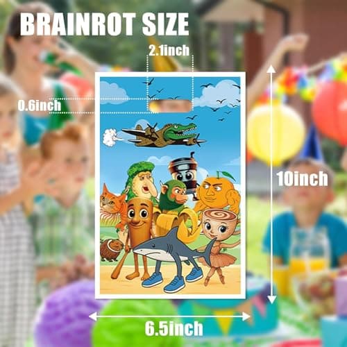 Nymora Italian Brainrot Cartoon Animal Party Favor Bags, 20 Pack Gift Bags for Birthday Celebrations — view 4