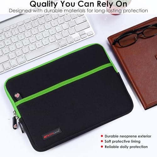 TECHGEAR Universal Neoprene Padded Sleeve Case for 9-11" Tablets: iPad Pro/Air 11", iPad A16 10.9", iPad 10.2", Samsung Tab A11 Plus A9+ S10 Lite S9 FE, Lenovo Tab M10 - Shockproof Zipped Pouch — view 6