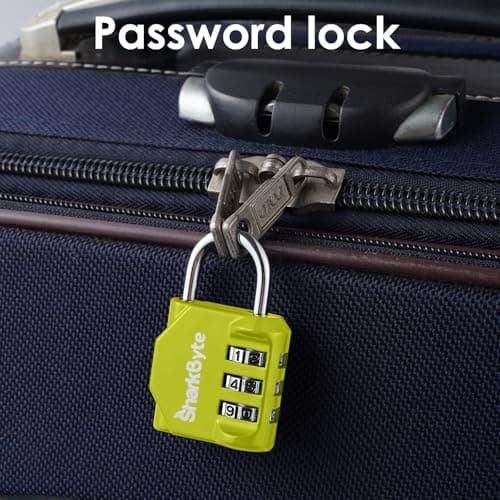 SharkByte Small Luggage Locks, 3-Dial Weatherproof Outdoor Security Combination Padlock, Travel Lock for Suitcases Luggage Case Travel Bag Gym Lockers Code Padlock (Pack of 2) — view 4