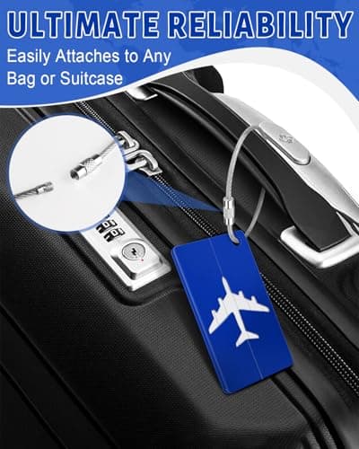 Caianwin-6 Pcs Luggage Tags, Aluminium Alloy Suitcase Tags, Suitcase Labels — view 6