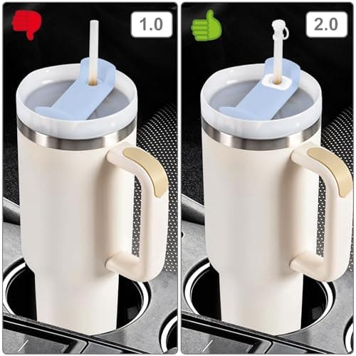 6Pcs Silicone Spill Proof Stopper Set, Tumbler Accessories for Stanley Cup 2.0 Leakproof Silicone Seal Kit - 2 Straw Cover 2 Square Spill Stoppers 2 Round Leak Stoppers — view 6