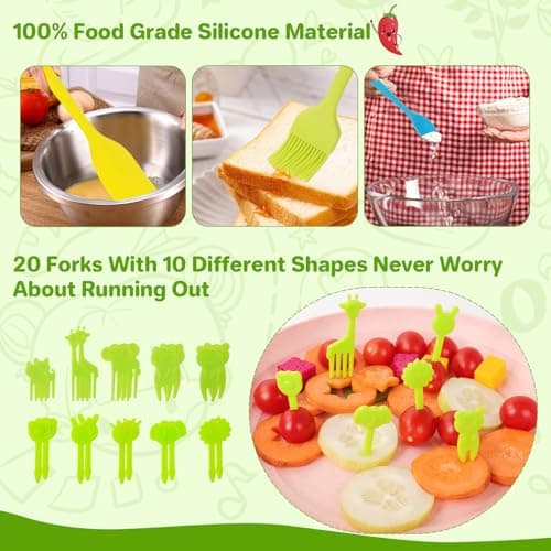 BEBOAN Kids Cooking Set, 43 Pieces, Kids Knife Set for Chopping, Mini Chef Set, Age 2-8, Kitchen Utensils with Safe Knife, Crinkle Cutter, Cutting Board — view 3