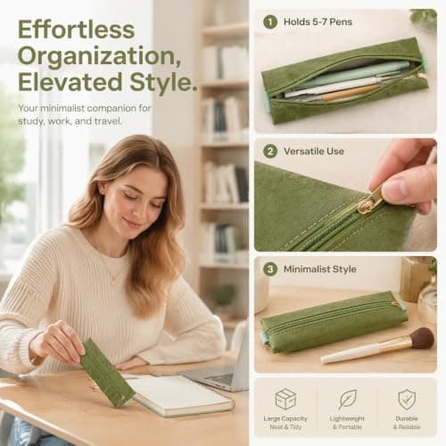 Koilife Waterproof Notebook Pencil Case with Olive Green Elastic Strap — view 5