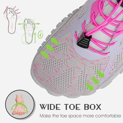 Barefoot Shoes Men Women Water Shoes Wide Lightweight Walking Shoes(A Rose,5.5UK) — view 3