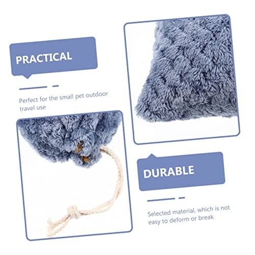 Portable Ventilated Guinea Pig Carrier Bag for Outdoor Travel Wool Blue — view 2
