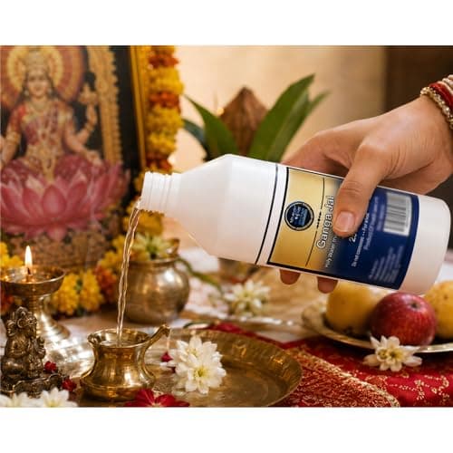 Ganga Jal Holy Water 250ml Pure Gangotri Water for Pooja Rituals Mandir Home Temple Spiritual Ceremonies Daily Prayer Use Hindu Religious Water Bottle for Aarti Abhishek Festivals Devotional Use — view 5