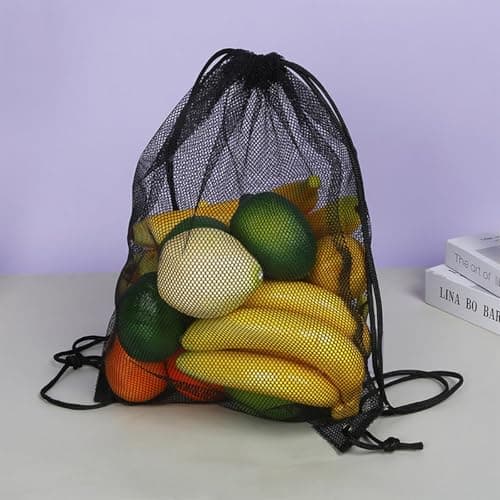 2 Pack Net Bag, 35 X 45 Cm Mesh Drawstring Backpack for Gym, Laundry, Beach, Swimming, Clothes, Travel, and Diving Goods Storage — view 6