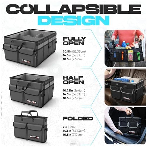 FORTEM Car Boot Organiser - Foldable Car Organiser & Storage for SUV Trucks — view 6