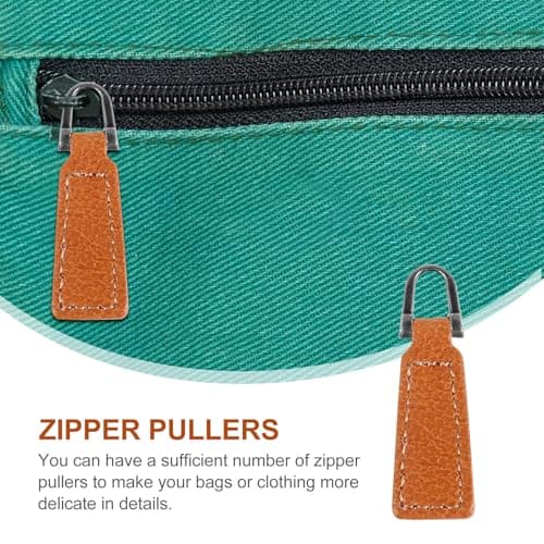 20pcs Brown Pu Zipper Head for Bag and Luggage Repair, Easy Install — view 4