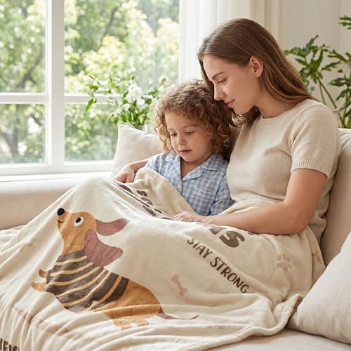 Bedsure Fleece Dog Throw Blanket - Dog Blanket Gifts For Dog Lovers, Soft Cozy Throws for Bed Single Size, Khaki, 130x150cm — view 2