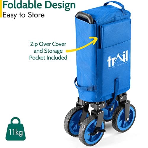 Trail Folding Camping Festival Trolley, 80kg Capacity, Blue — view 5