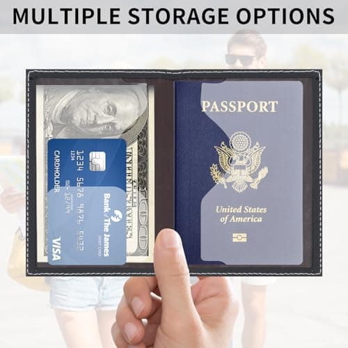 KTPCN 6 PcsPassport Holder Covers, Leather Passport Covers, Passport Wallets Protector, Travel Wallet Organiser Document Holder Wallet for Men & Women Travel Accessories, Business Cards — view 5