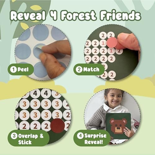Binca Dotties Forest Animals Dot Art Activity Kit | 750+ Stickers | Mess-Free Woodland Craft Kit for Kids Ages 4-7 | Forest Animal Gift for Boys & Girls | Travel Activity — view 5