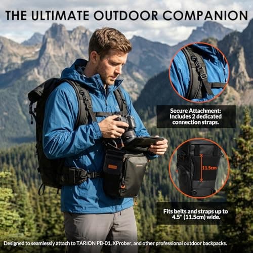 TARION DSLR Small Camera Bag Expandable Toploader Sling Bag with Strap — view 6