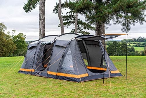 OLPRO Orion 6 Berth Family Camping Tent, 5,000mm Waterproof Tunnel Tent with Sewn-In Groundsheet, 2 Bedroom Compartments, Steel Leg Poles, Canopy Poles, Cable Entry Point, 5.5 x 2.4 x 2 m — view 2