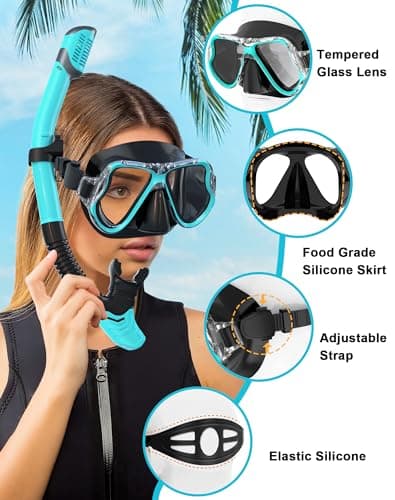Karvipark Dry Snorkel Set, Anti-Fog Panoramic Snorkel Mask for Adults — view 5