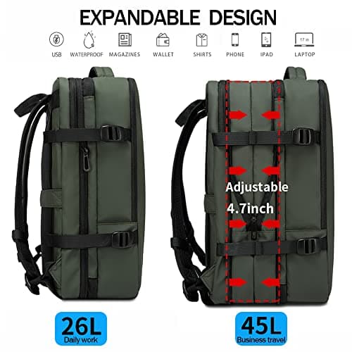 BANGE Travel Backpack,Flight Approved Carry On Backpack for International Travel Bag, Water Resistant Durable 17-inch Laptop Backpacks,Large Daypack Business Weekender Luggage for Men Women — view 4