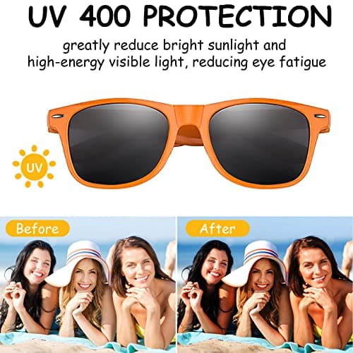 Morcheiong 12 Pack Neon Colors Sunglasses，Sunglasses Party Favors Goody Bag Fillers Fun Gift for Birthday Party Beach Pool Party — view 3