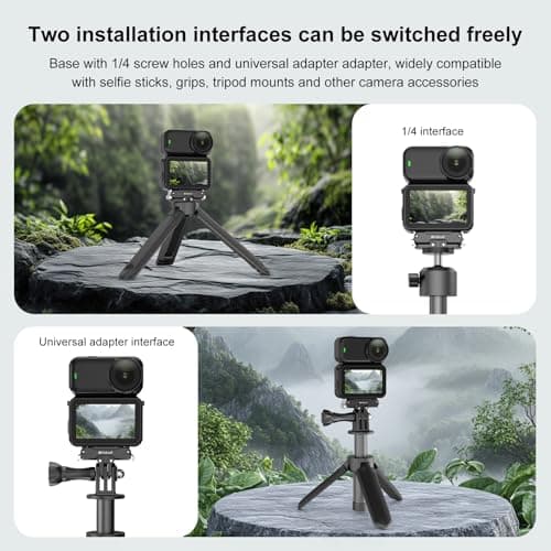Magnetic Quick Release Mount for DJI Osmo Nano Action 6, Action Camera Folding Metal Tripod Base Adapter Accessories for Osmo Nano, 1/4” Hole Compatible with Selfie Stick, Vlogging Stand, Handle — view 5