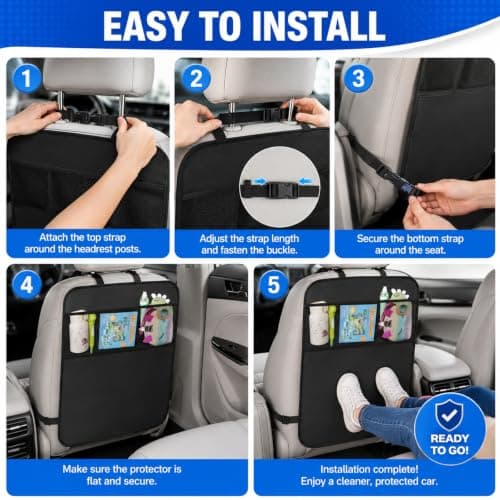 WANIXIA Car Seat Back Organiser 600D Oxford Fabric Storage Pockets — view 5