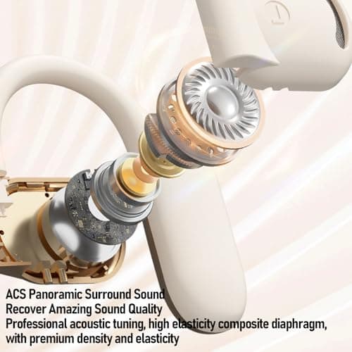 AI Language Translator Earbuds, Real Time Translation Over Ear Earbuds, 144 Languages & Accents 2 Way Translator Earphone for Travel Business Learning (Gold) — view 4