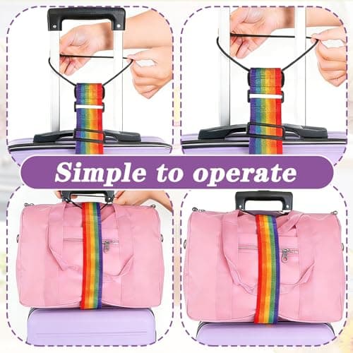 4PCS Luggage Connector Straps for Suitcases, Multi Use Adjustable Luggage Connector Straps, Luggage Straps for Suitcases Secure Extra Bags During Travel — view 3