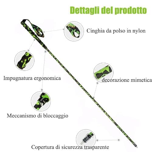 OKHEALING Telescopic Folding Trekking Poles, Lightweight and Durable 1 Pair T800 Carbon Fiber High Strength Camouflage Pattern for Hiking, Trekking and Mountaineering (GN-120) — view 5