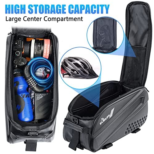 BOBILIFE Bike Trunk Rear Rack Bag - Waterproof Bicycle Travel Expedition Rack Cargo Helmet Carrier Bag with Bottle Holder for Bicycle, E-Bike — view 2