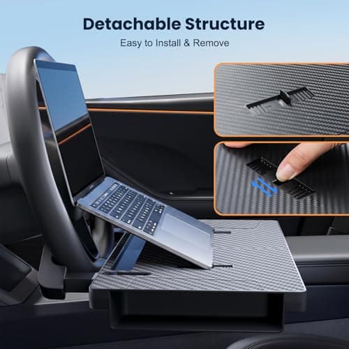 Tesla Model Y 3 Steering Wheel Desk Tray Car Laptop Seat Gap Organizer — view 6