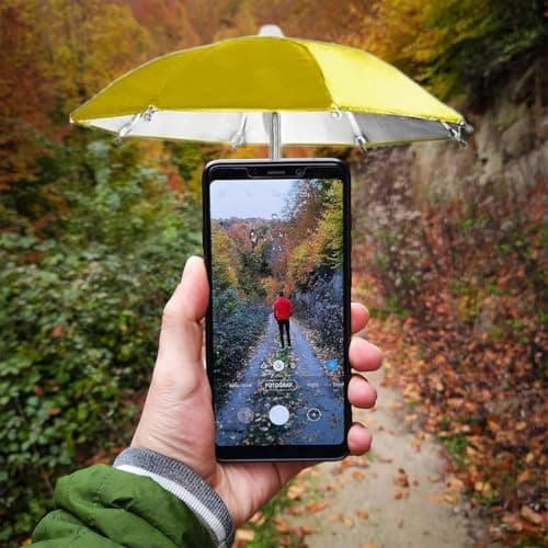 QYEHF Anti-Glare Phone Umbrella Sun Shade, Holder with Suction Plug for Car Navigation Sunscreen, Mini Sunscreen Travel Cell Phone Umbrella, Smartphone Outdoor Stand (yellow) — view 5