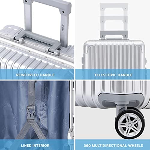 Flight Knight Premium Travel Suitcase - 8 Spinner Wheels - Built-in TSA Combination Lock Lightweight ABS Hard Shell Carry on Check in Luggage with Highly Durable - Approved for Over 34 Airlines — view 4