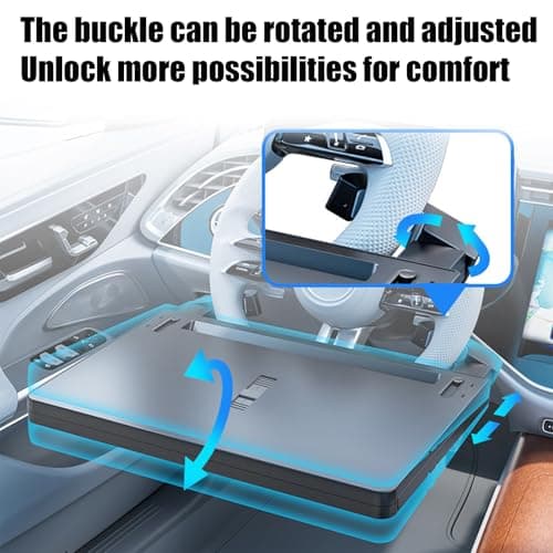 Car Steering Wheel Tray - Extendable Multipurpose Table, Vehicle Steering Wheel Desk Tray, Non Slip Car Food Laptop Holder | Portable Auto Work Eating Trays Road Trip Travel Dining Truck Suv — view 6