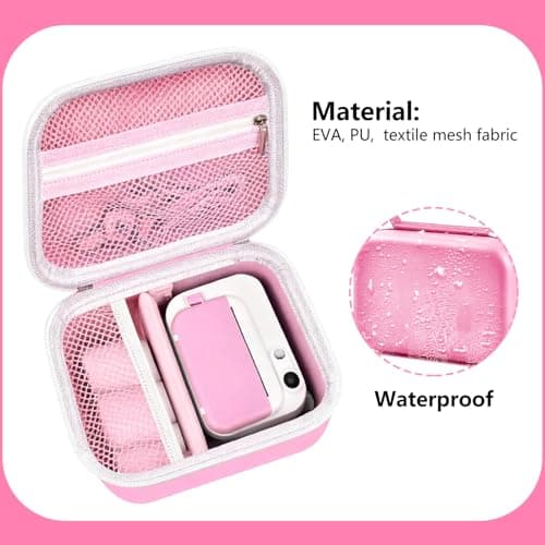 Kids Camera Case Compatible with ETIKEZ/Hangrui/HiMont/CalineGam/TIATUA/MYSTILUCK/Manttely/GREENKINDER/Manttely/Luoba/Gofunly/Seckton Kids Camera Instant Print,Prints Paper Storage Bag(COLOR:Pink) — view 3