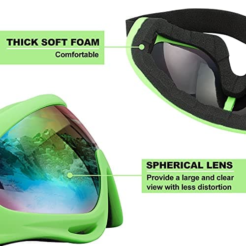 SixYard Ski Goggles, Motorcycle Goggles, 3 Pack Snowboard Snow Goggles for Men Women Adult Youth (Style 1) — view 3