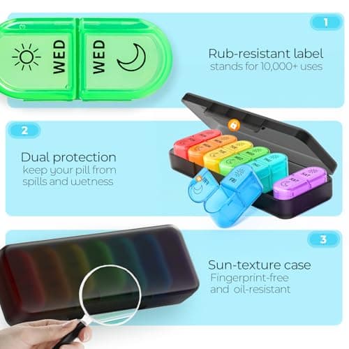 Windtrace Pill Boxes 7 Day 2 Times a Day, Large Weekly Pill Organiser — view 6