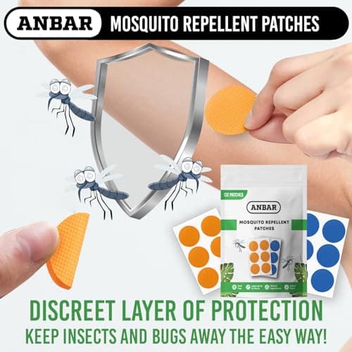 Anbar Mosquito Repellent Patches for Kids and Adults, 132 Patch Set, Small Waterproof Stickers to Repel Bugs and Insects, Deet Free Natural, 24-Hour Protection, Skin Safe — view 5