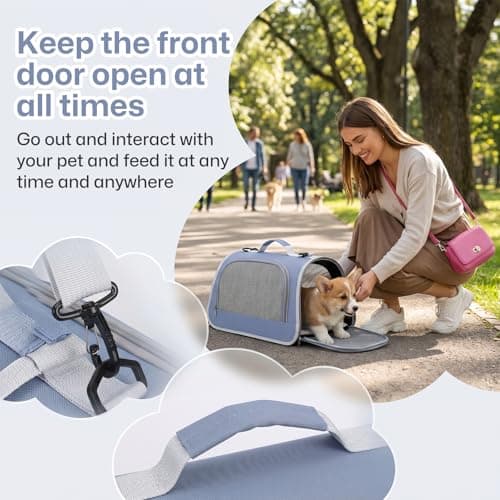 Small Animal Carrier Bag Portable, Portable Cat Guinea Pig Travel Carrier Bag Breathable Rabbit Carrier with Perspective Window for Puppy Dogs for Travel Walking Carrying Hiking Camping — view 3