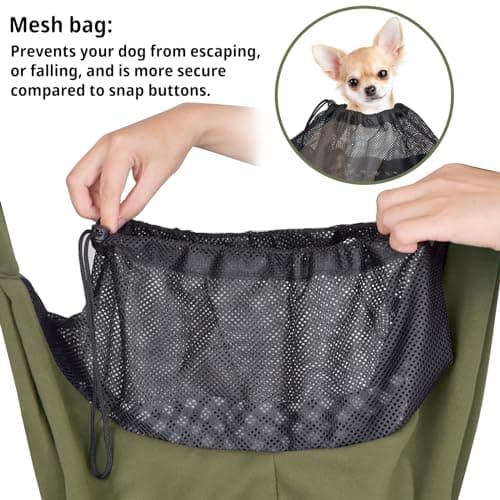 CUBY Puppy Carrier Sling Lightweight Travel for Small Pets Hands-Free-Green — view 5