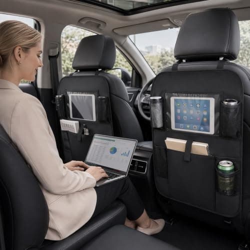 ZeBQrphio Car Seat Organiser,2 pcs back seat organiser Back Seat Storage Solution with Multiple Compartments, Universal Vehicle Fit for Travel Essentials Organisation — view 5