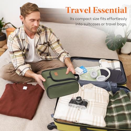 Lifewit Large Hanging Toiletry Bag for Men, Travel Wash Bag, Green — view 6