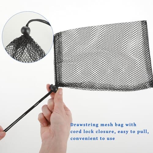 Oruola 6pcs Small Mesh Laundry Bags with Cord Lock - Drawstring Bags (3 Black, 3 White), for Golf Stuff, Little Toys, Candy - 20 X 15 Cm — view 3