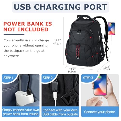 VANKEAN Travel Laptop Backpack 17.3Inch Computer Backpack Men Business Work — view 3
