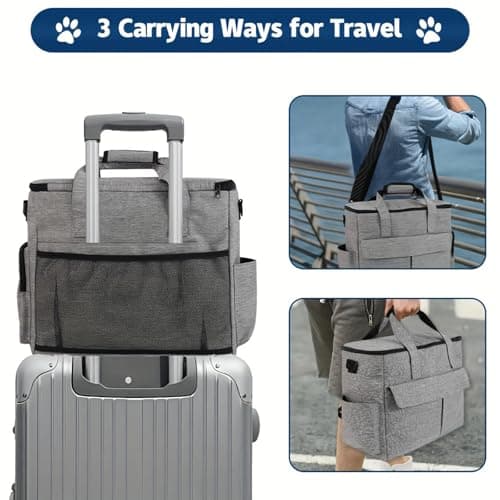 Dog Travel Bag Airline Approved, Pet Weekender Set with Collapsible Bowls — view 4