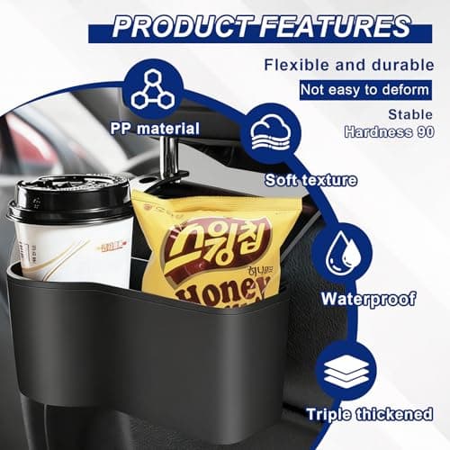 2 in 1 Car Seat Back Organizer,Adjustable Cup Rack Car Drink Holders — view 3