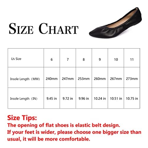 Women's Ballet Flat Slip On Pointed Toe Flats Shoes Classic Ballet Flat Shoes Casual Dress Shoes Foldable Portable Travel Ballet Flat Walking Shoes, Black, 6 UK — view 6