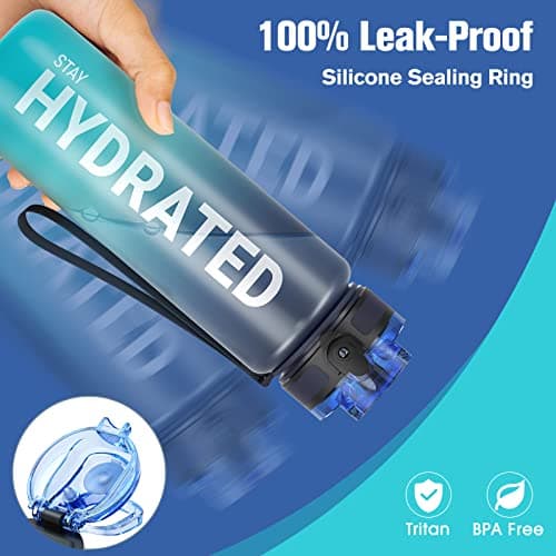 Sahara Sailor Water Bottle 1L, Leakproof Tritan Bottle with Time Marker — view 2