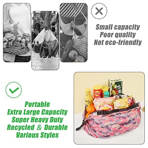 QZDAFFIC Foldable Shopping Bags with Secure Zipper — view 6