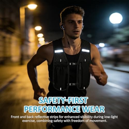 Hydration Running Vest with 500ml Soft Flask, Reflective Lightweight Running Vest for Men Women, Adjustable Breathable Night Running Backpack for Trail, Jogging, Hiking — view 5