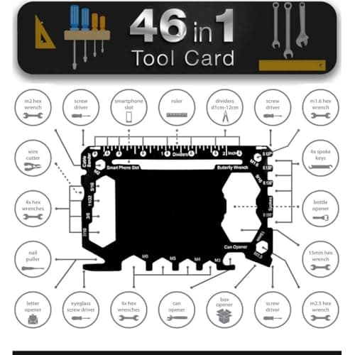 Bascuda Stainless Steel 46-in-1 Card Size Gadget Wallet Multitool — view 2